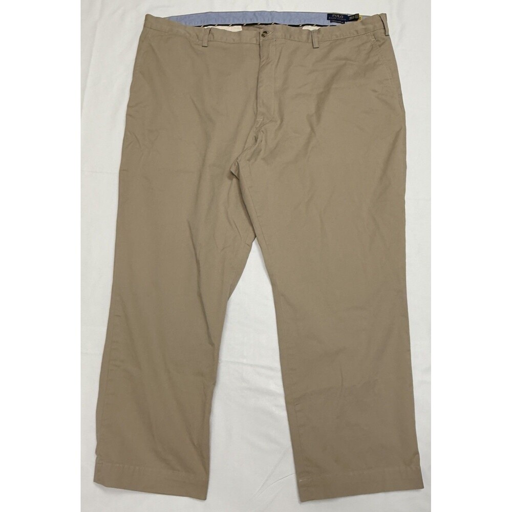 Polo Ralph Lauren Chino Pants Mens 48x30 48B Big Tall Khaki Beige Preppy Trouser